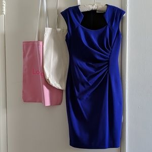 Calvin Klein Women's blue ruched sheath dress